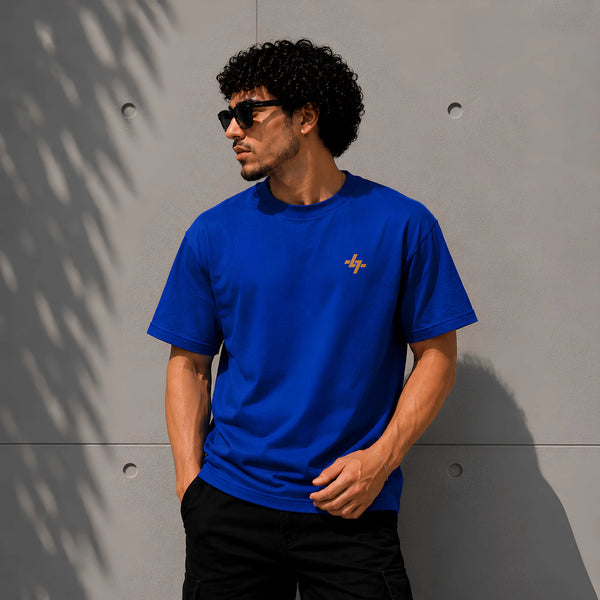 Blue Voltage Plain Oversized T-Shirt