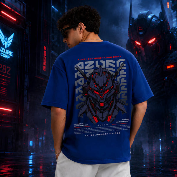 Azure Protocol Royal Blue Oversized T-Shirt