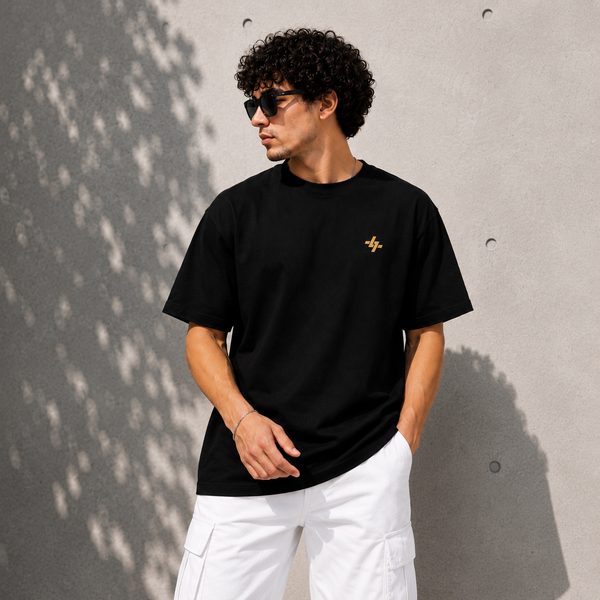 Phantom Black Plain Oversized T-Shirt