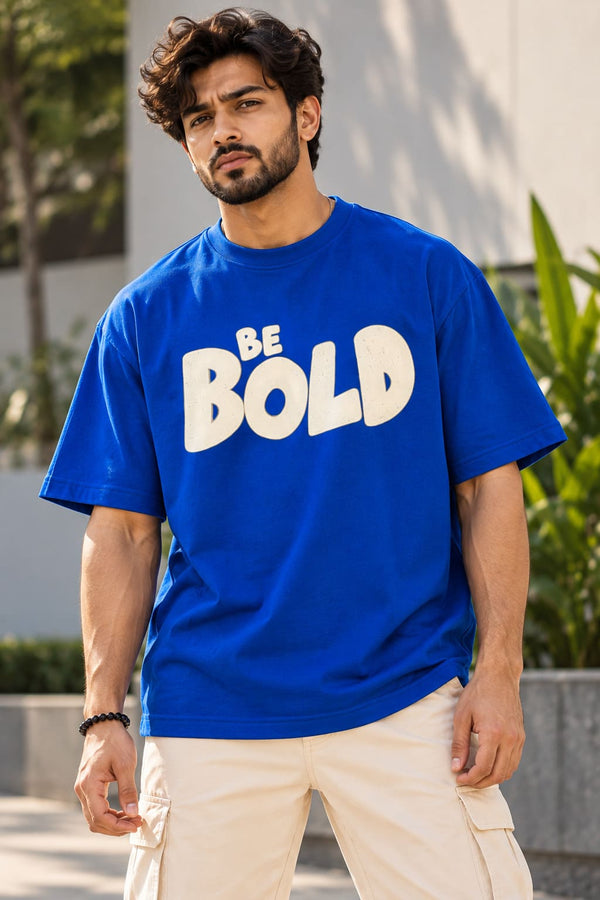 Men's Blue Oversized Be Bold T-Shirt