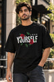 Men's Black Oversized Love Yourself Graphic T-Shirt