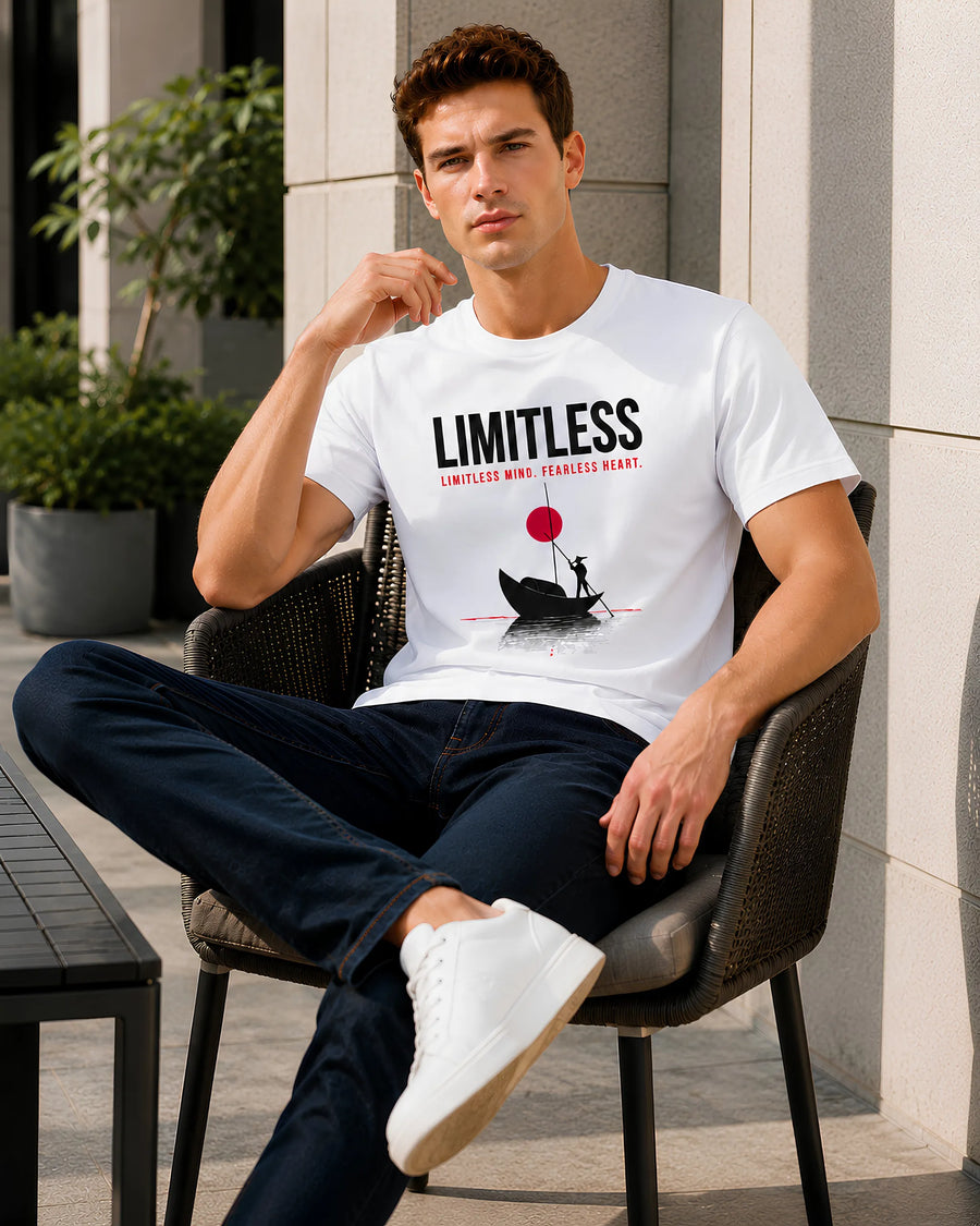 Limitless White Regular Fit T-Shirt