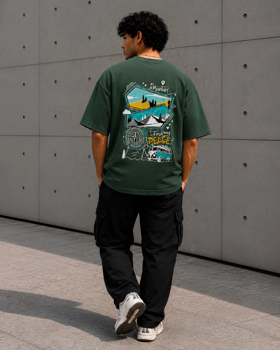 Explore More Olive Green Oversized T-Shirt