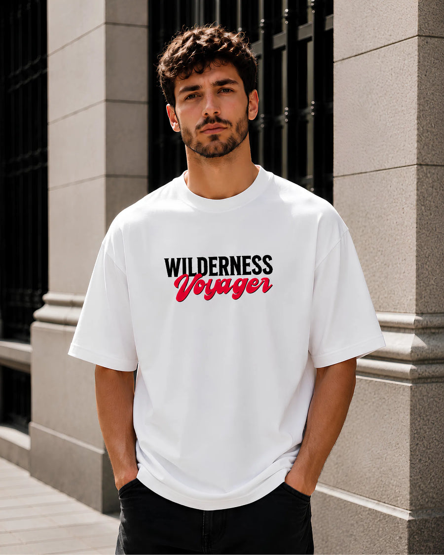 Wilderness Voyager White Oversized T-Shirt