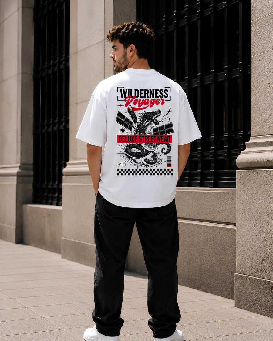 Wilderness Voyager White Oversized T-Shirt