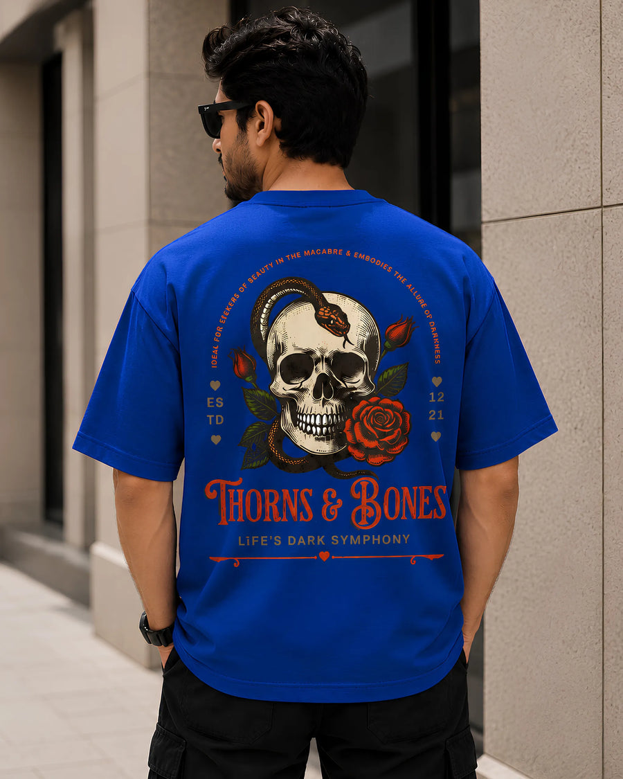 Thorns & Bones Royal Blue Oversized T-Shirt