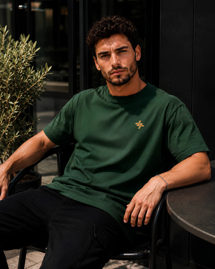 Summit Olive Green Plain Oversized T-Shirt