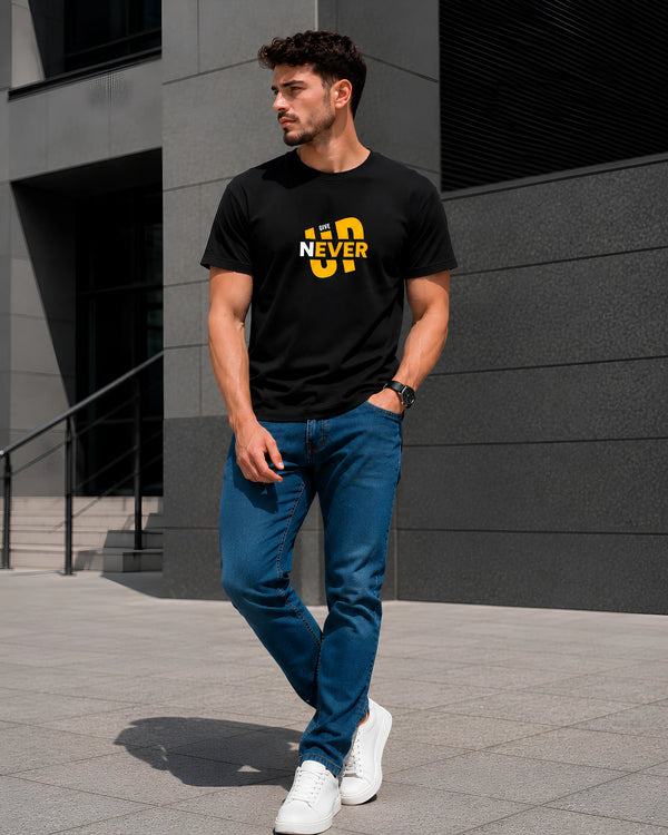 Never Give Up Regular Fit T-Shirt