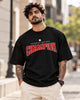 Men's Black Oversized Champion Graphic T-Shirt