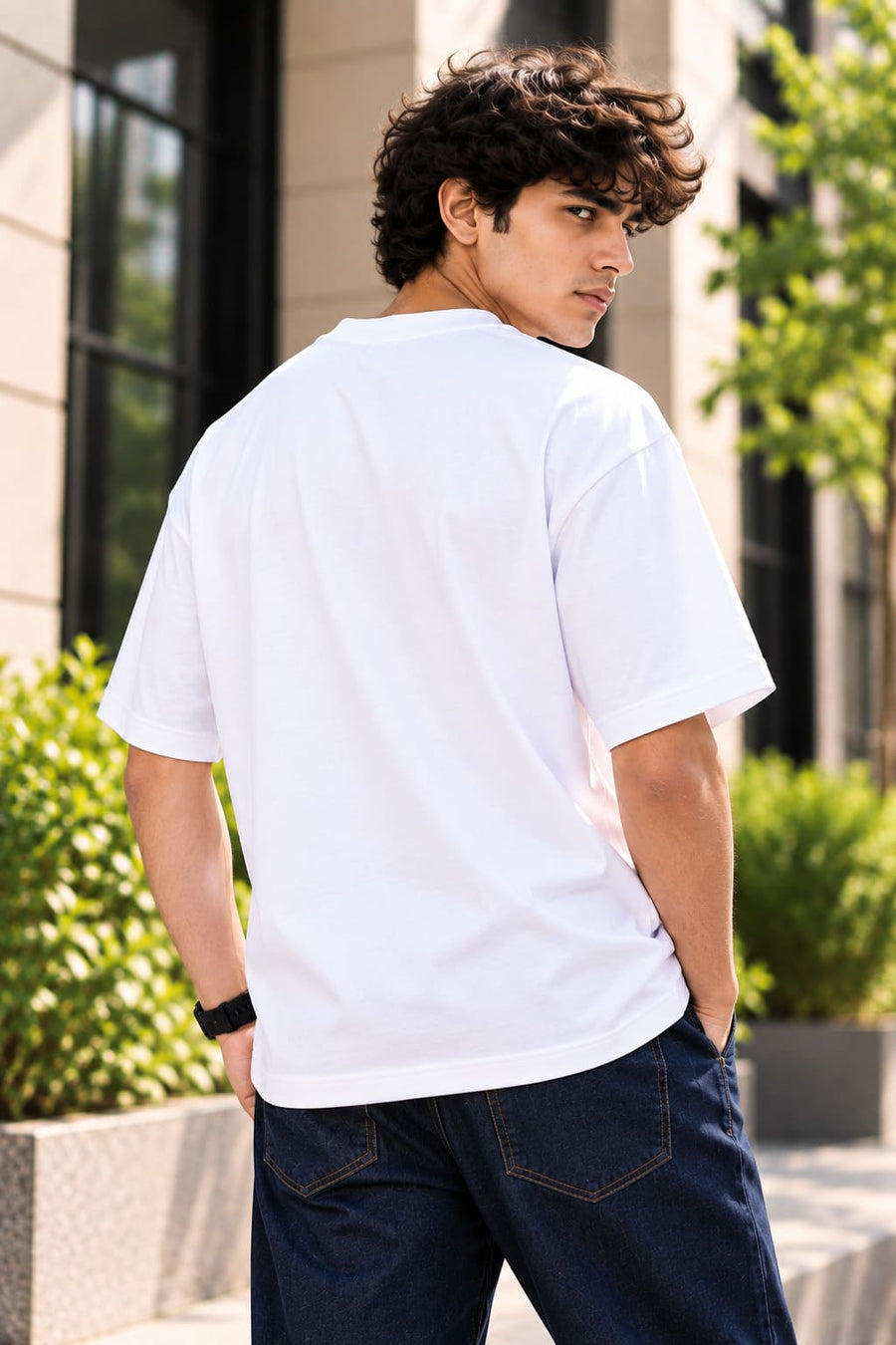 Men's White Oversized Play Different T-Shirt