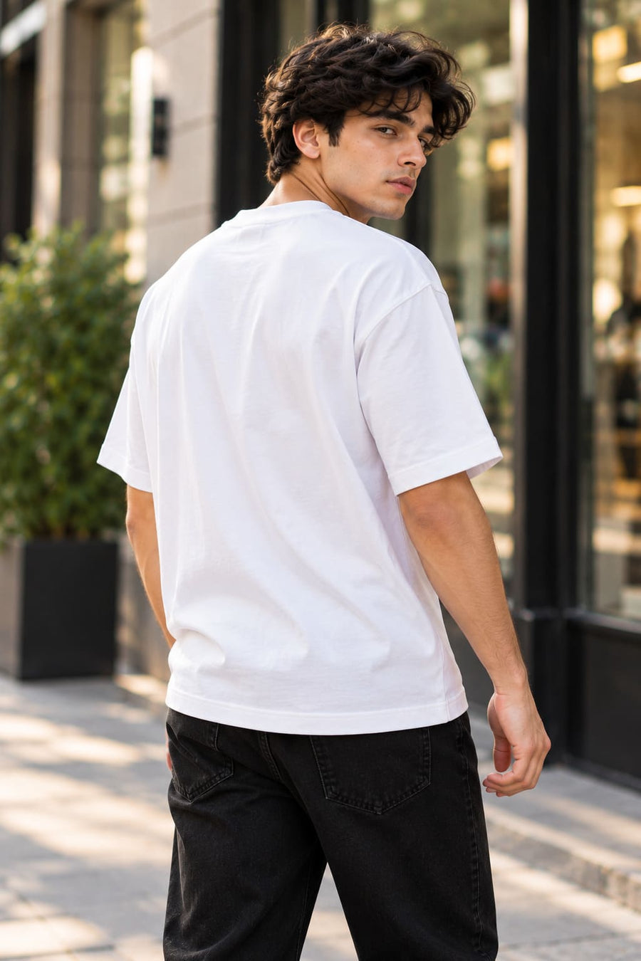Men's White Oversized Awesome Graphic T-Shirt