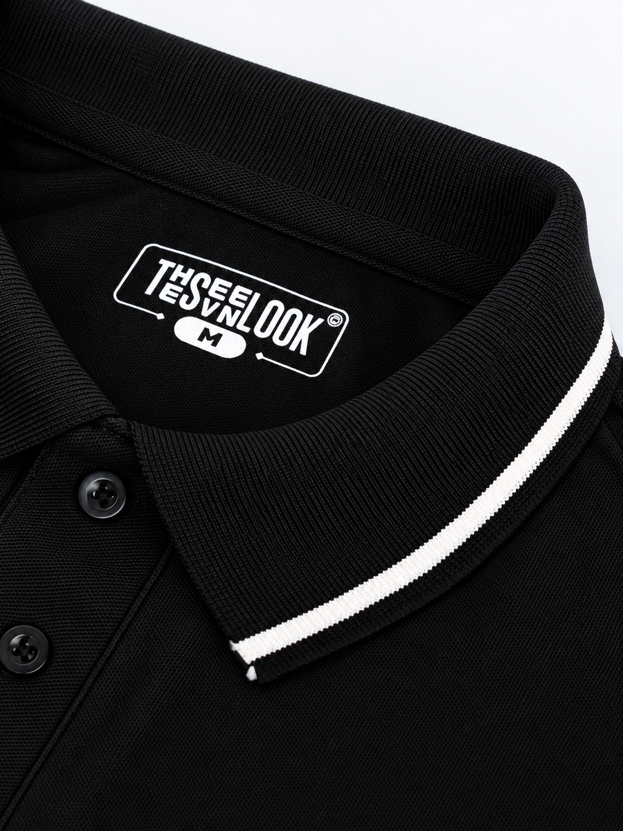 Men's Regular Fit Black Polo T-Shirt