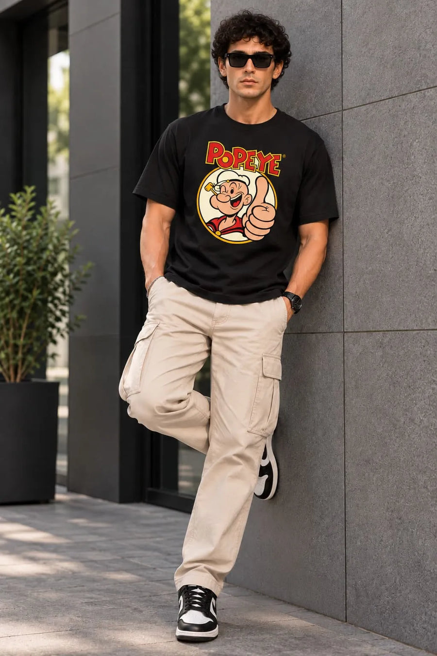 Popeye Classic Cartoon Regular Fit T-Shirt
