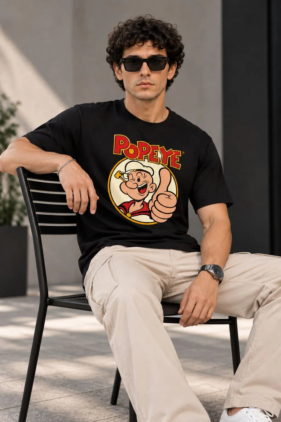 Popeye Classic Cartoon Regular Fit T-Shirt