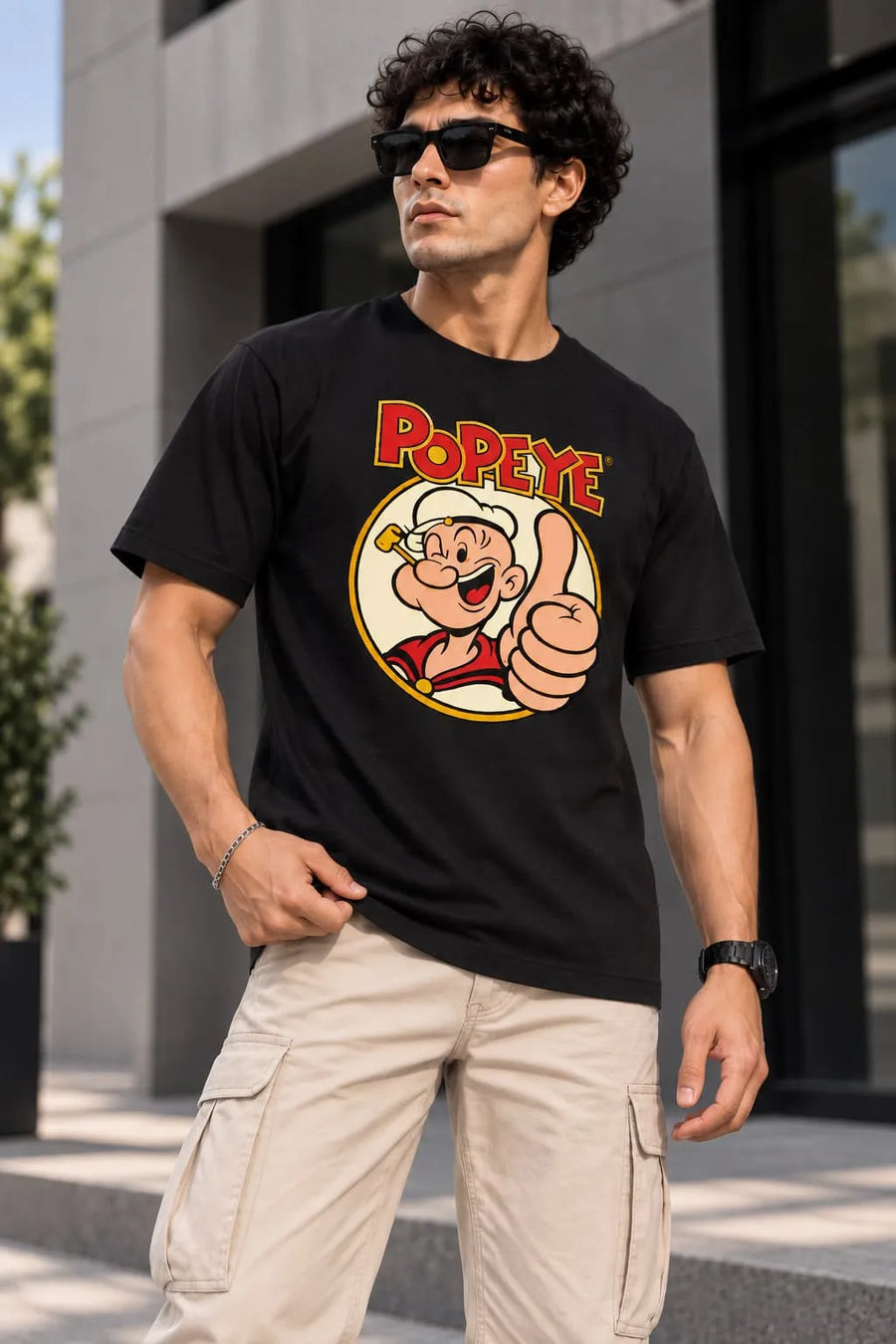 Popeye Classic Cartoon Regular Fit T-Shirt