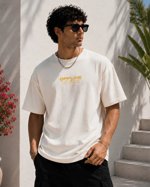 Lost In My Own Space Off-White Oversized T-Shirt