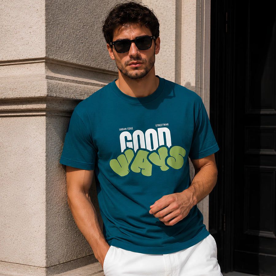 Good Ways Petrol Regular Fit T-Shirt