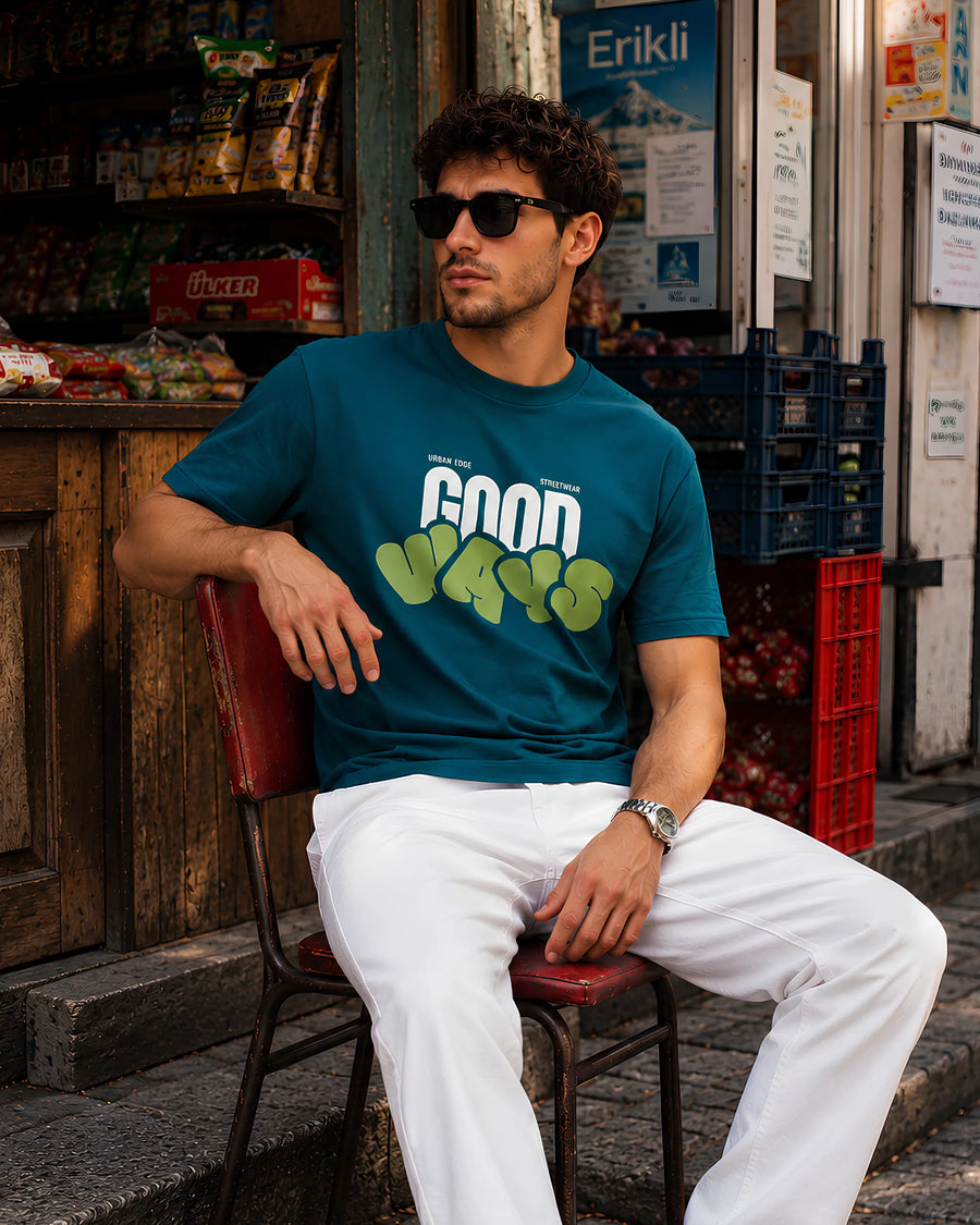 Good Ways Petrol Regular Fit T-Shirt