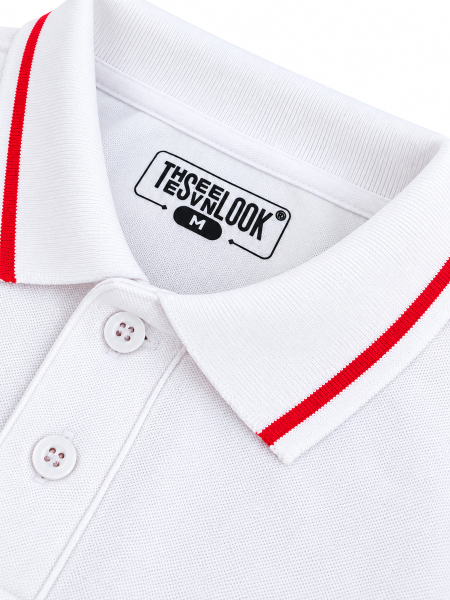 Men's Regular Fit White Polo T-Shirt