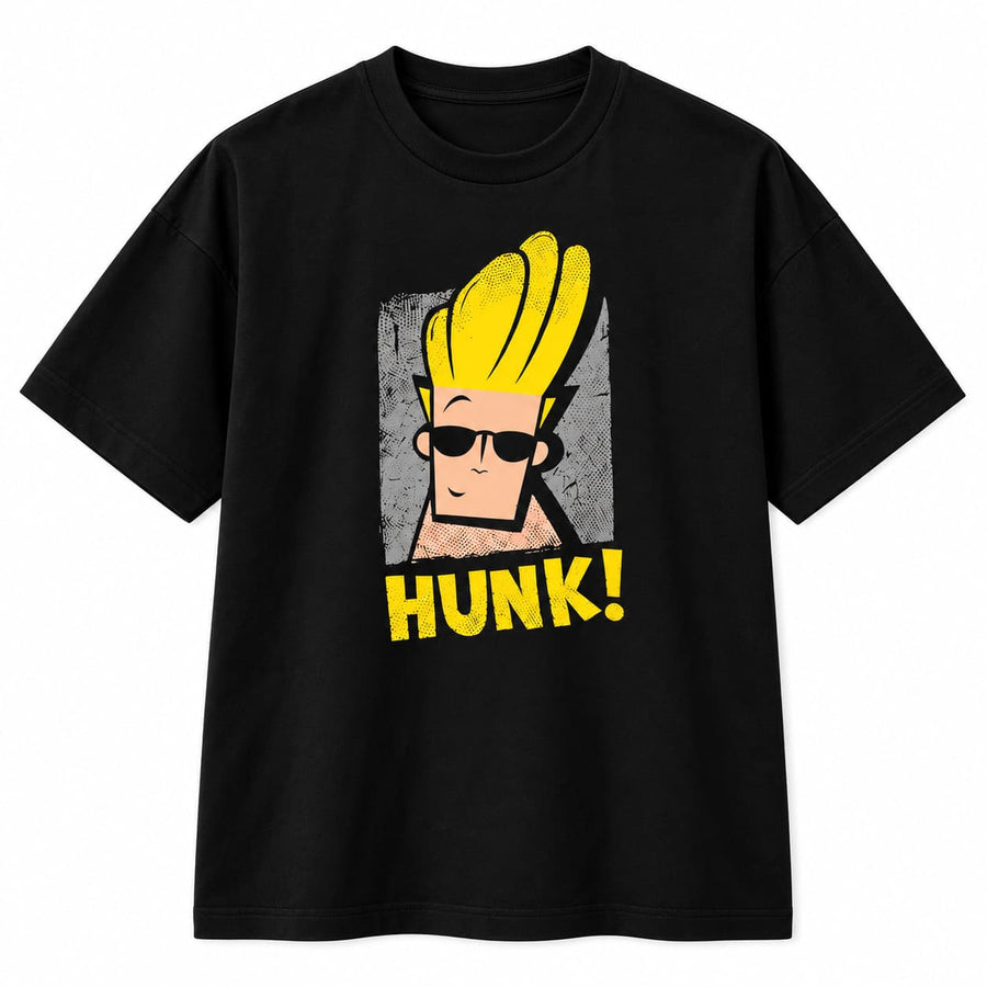 Men's Black Oversized Hunk Graphic T-Shirt