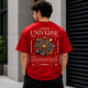 Cosmic Universe Red Oversized T-Shirt