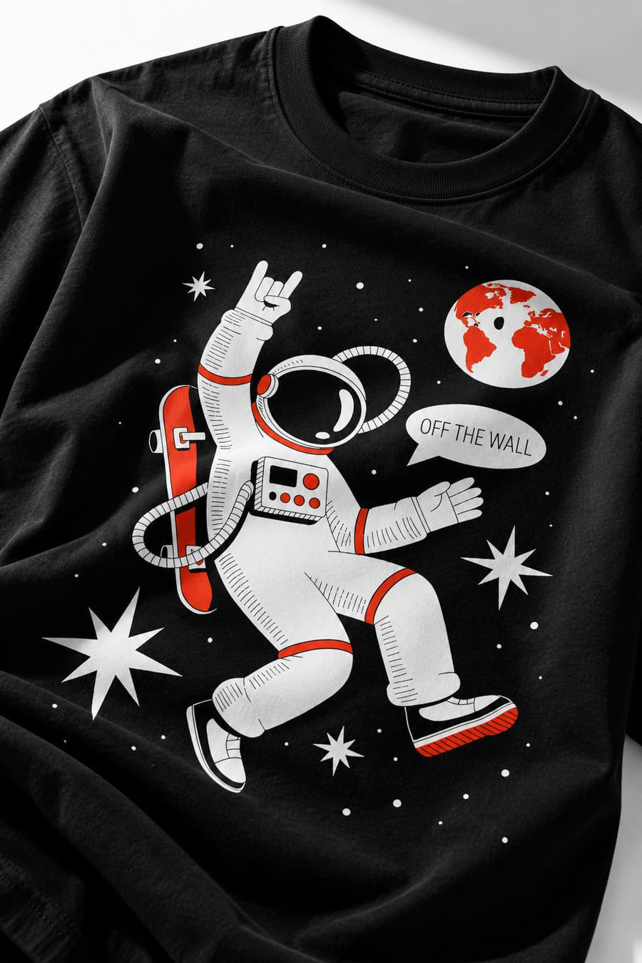 Men's Black Space Walk Graphic T-Shirt