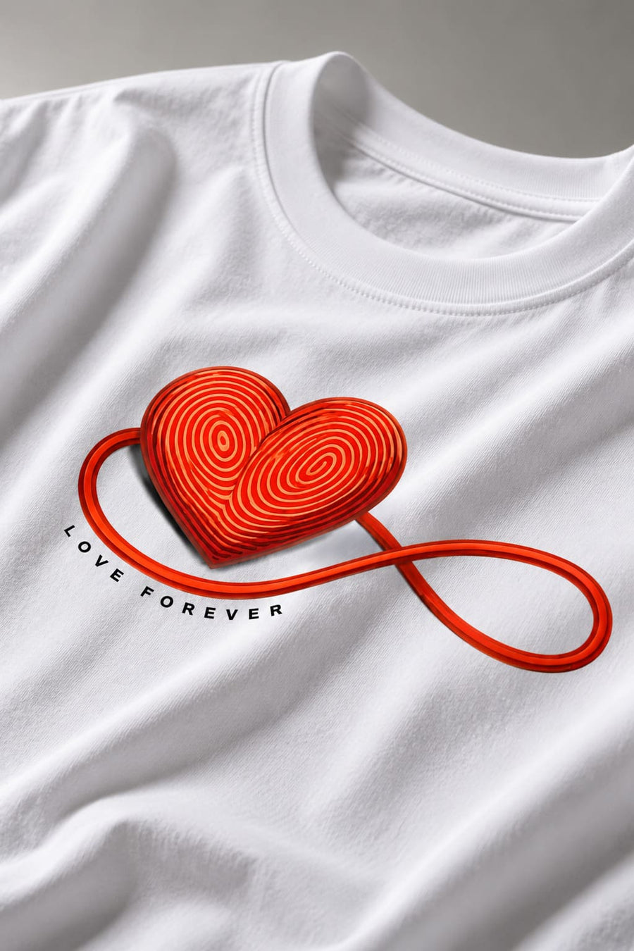 Men's White Oversized Love Forever Graphic T-Shirt