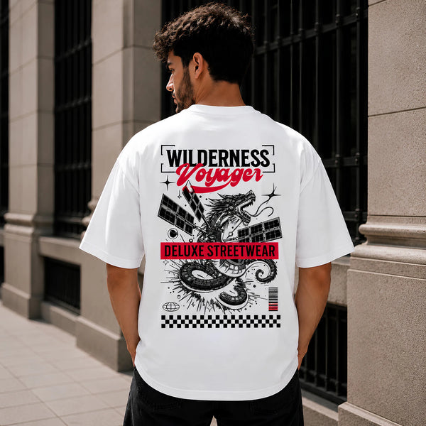 Wilderness Voyager White Oversized T-Shirt