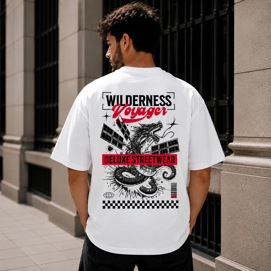 Wilderness Voyager White Oversized T-Shirt