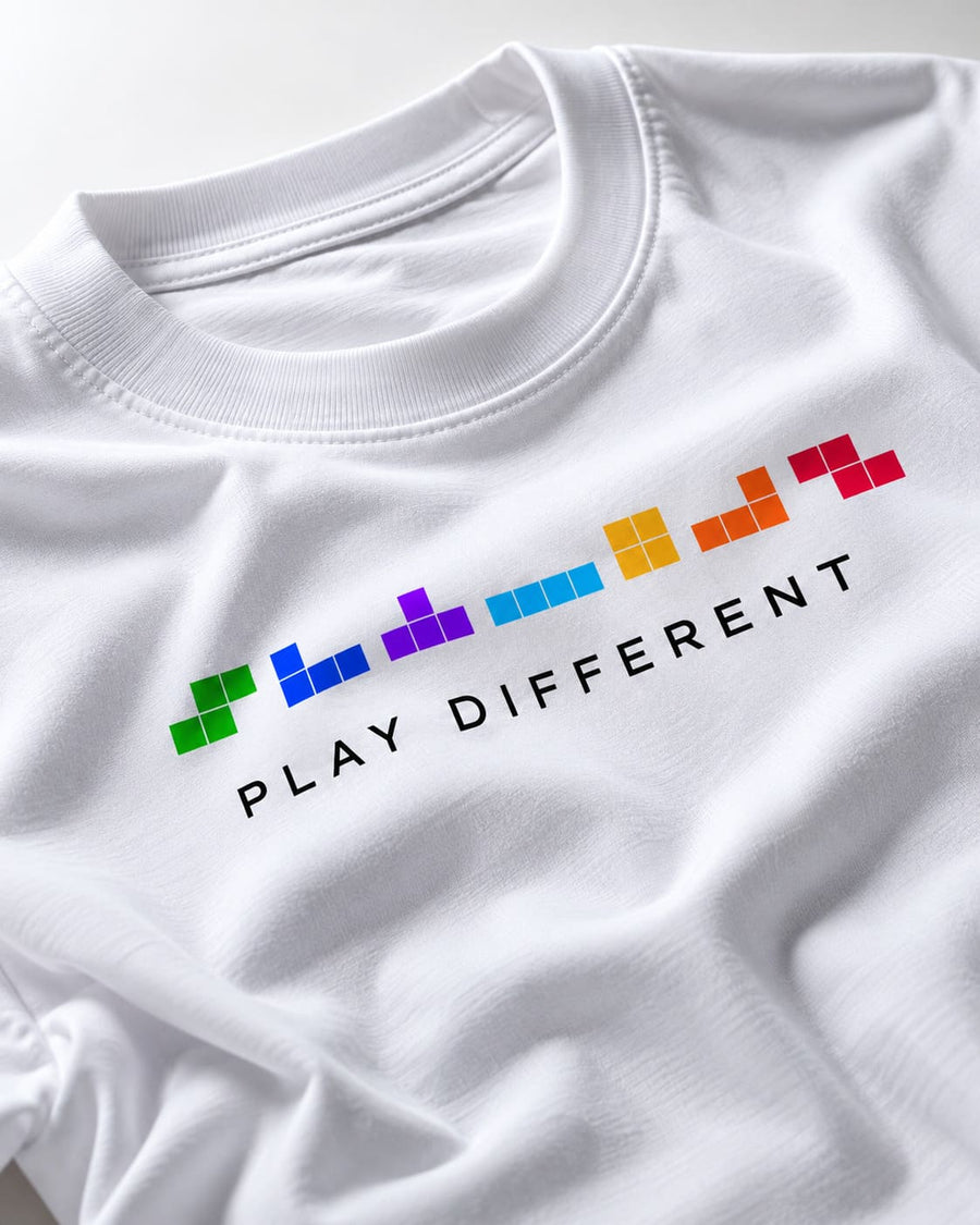 Men's White Oversized Play Different T-Shirt