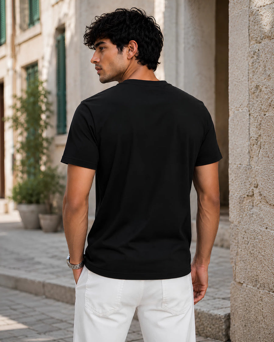 Flickers Sunflower Black Regular Fit T-Shirt