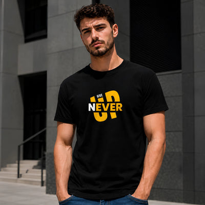 Never Give Up Regular Fit T-Shirt