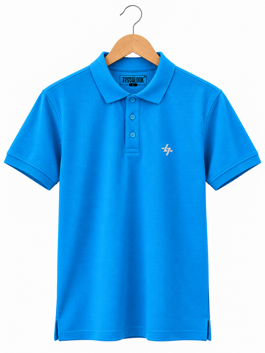 Men's Regular Fit Blue Polo T-Shirt