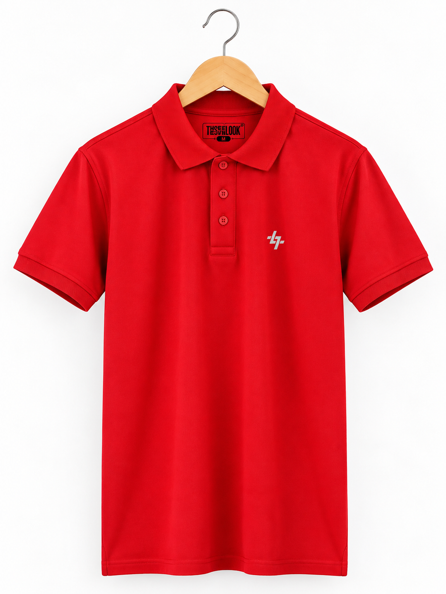 Men's Regular Fit Red Polo T-Shirt