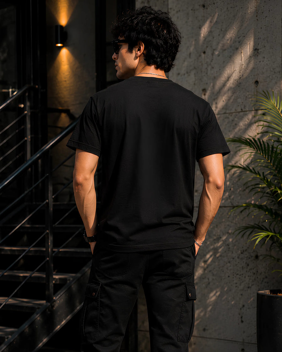 Moon Phase Black Regular Fit T-Shirt