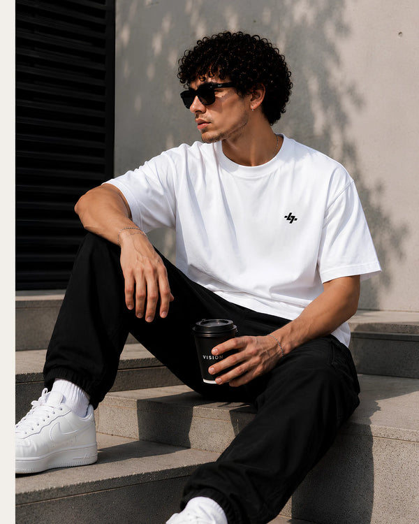 Cloud White Plain Oversized T-Shirt