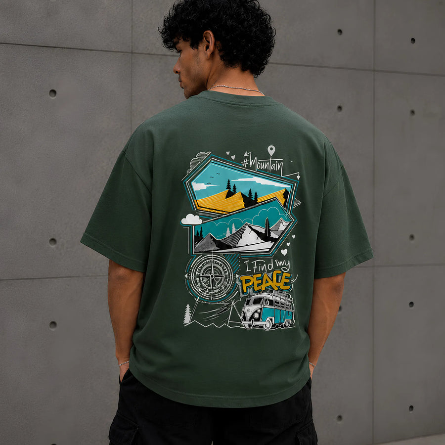 Explore More Olive Green Oversized T-Shirt