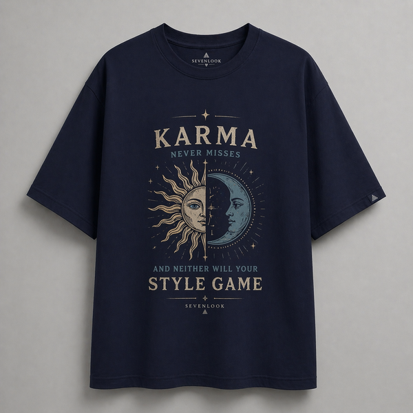 Men's Red Moon Rider Graphic Printed Oversized T-shirt