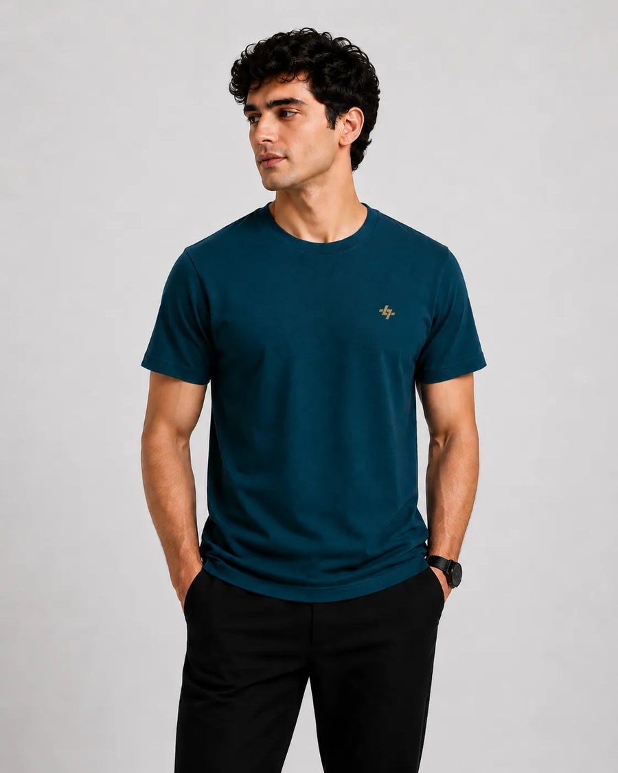 Petrol Blue Regular Fit T-Shirt