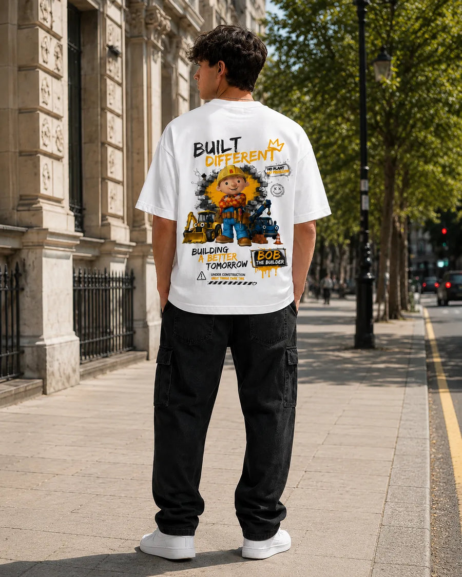 Built Different BOB White Oversized T-Shirt