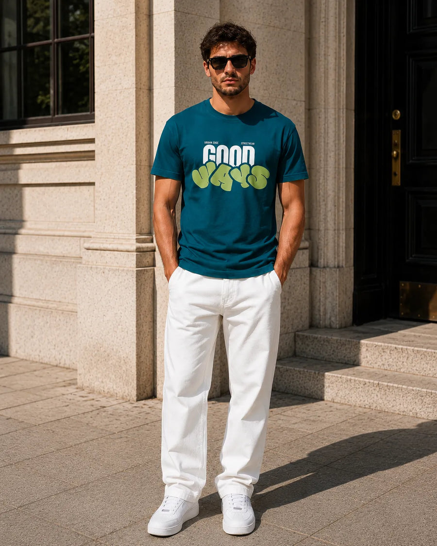 Good Ways Petrol Regular Fit T-Shirt