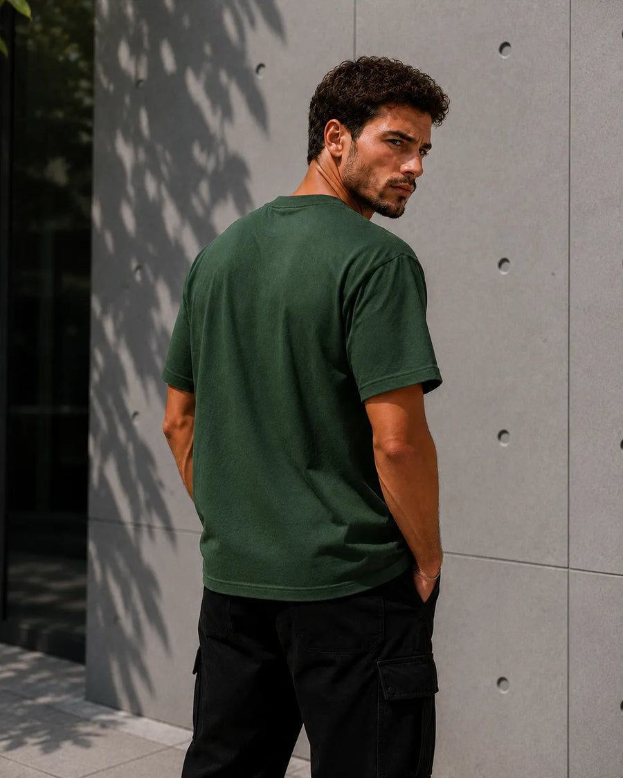 Summit Olive Green Plain Oversized T-Shirt