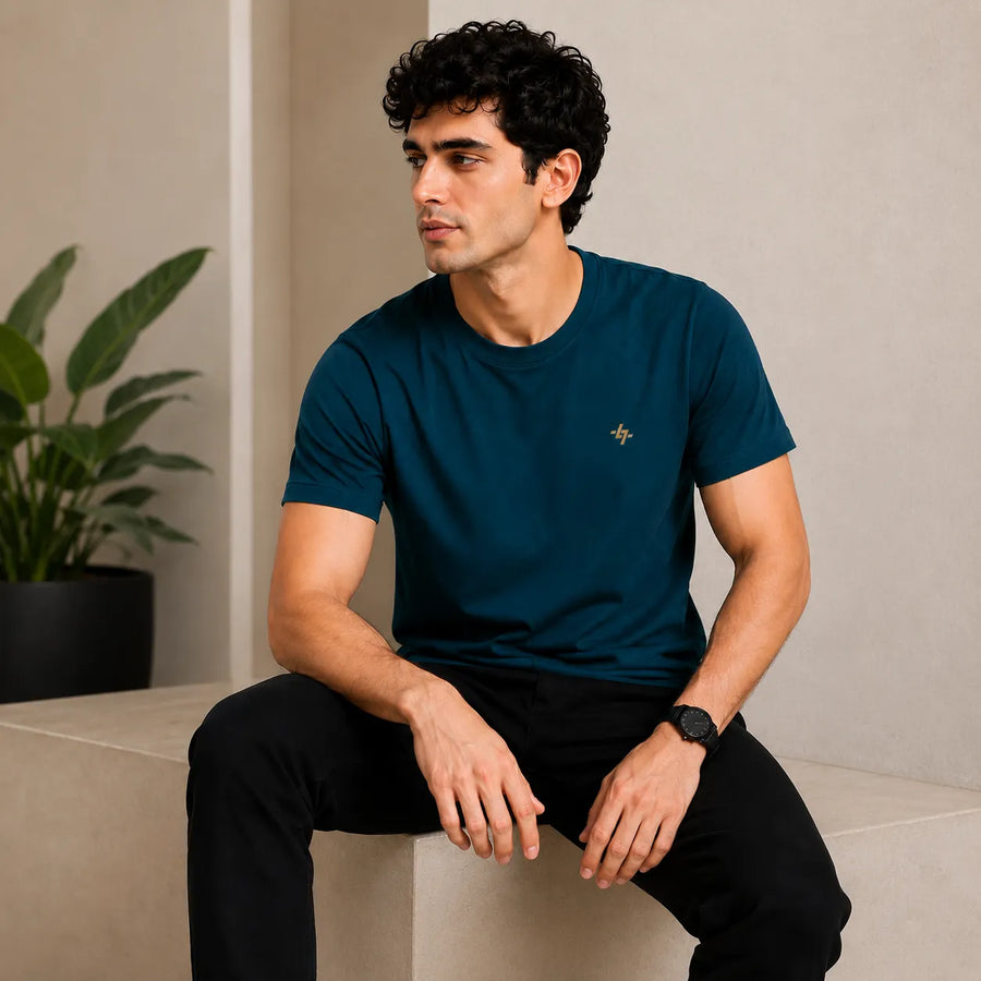 Petrol Blue Regular Fit T-Shirt