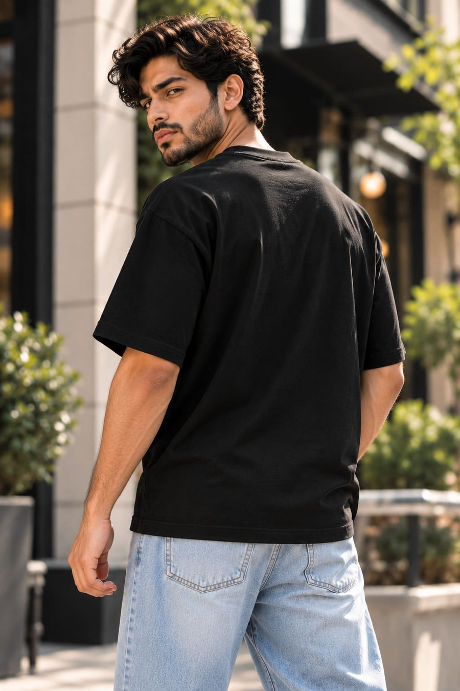 Men's Black Oversized Love Yourself Graphic T-Shirt
