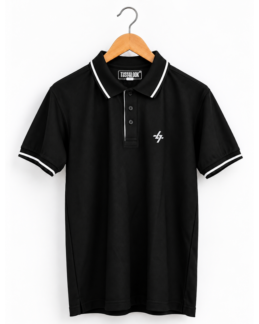 Men's Regular Fit Black Polo T-Shirt