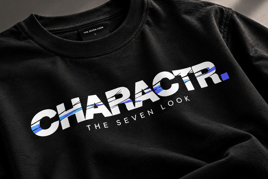 Men's Black CHARACTER T-Shirt | THE SEVEN LOOK