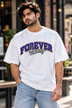 Men's White Oversized Forever Young T-Shirt