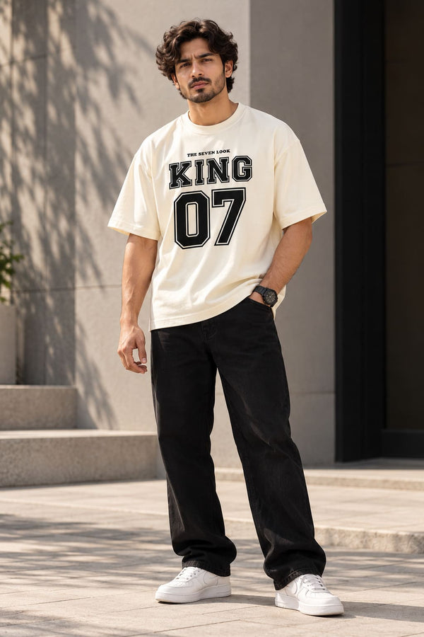 Men's Off-White Oversized King 07 Graphic T-Shirt