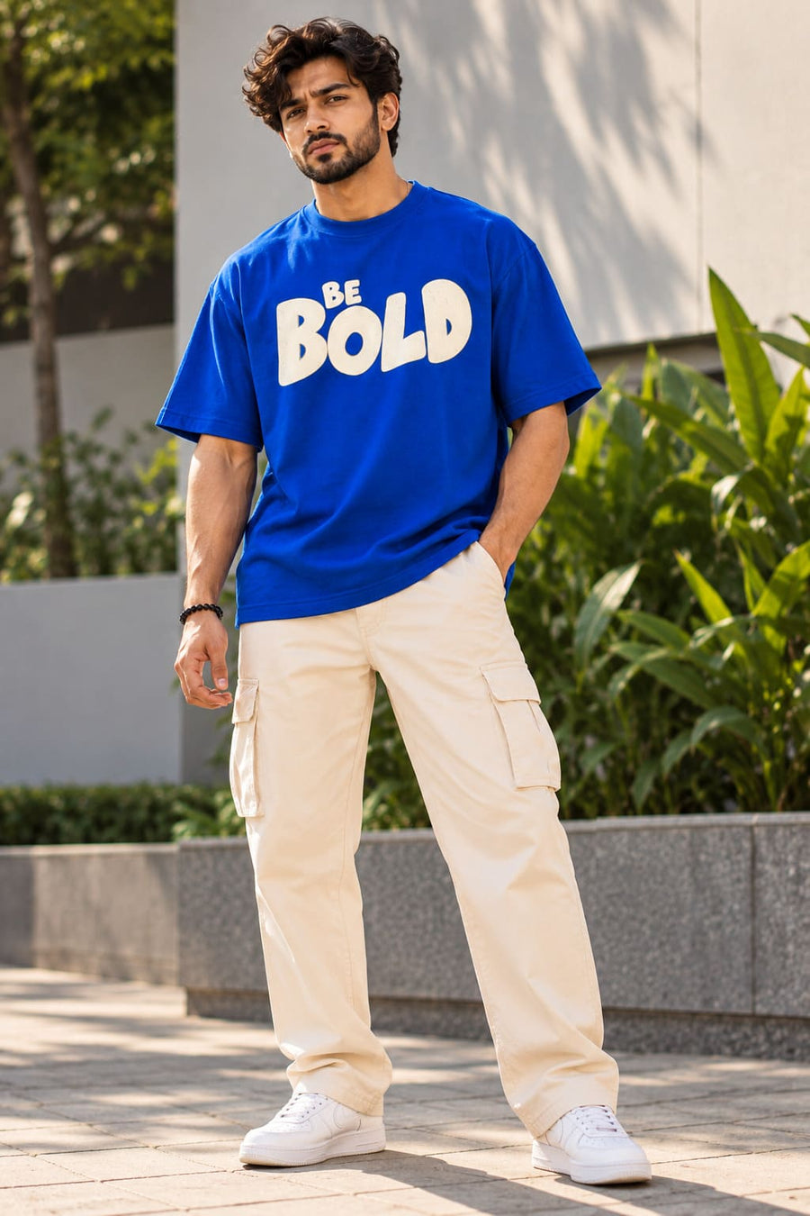 Men's Blue Oversized Be Bold T-Shirt