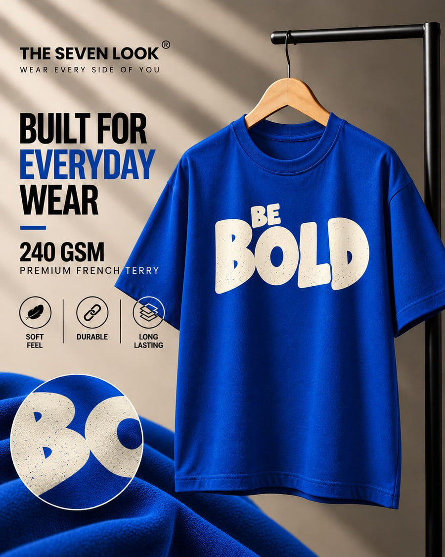 Men's Blue Oversized Be Bold T-Shirt